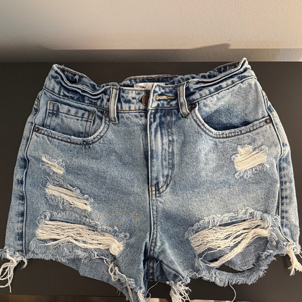 O'Neill Light Blue Distressed Jean Shorts